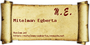 Mitelman Egberta névjegykártya